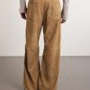 Geth Panelled Wide-Leg Suede Trousers - BK