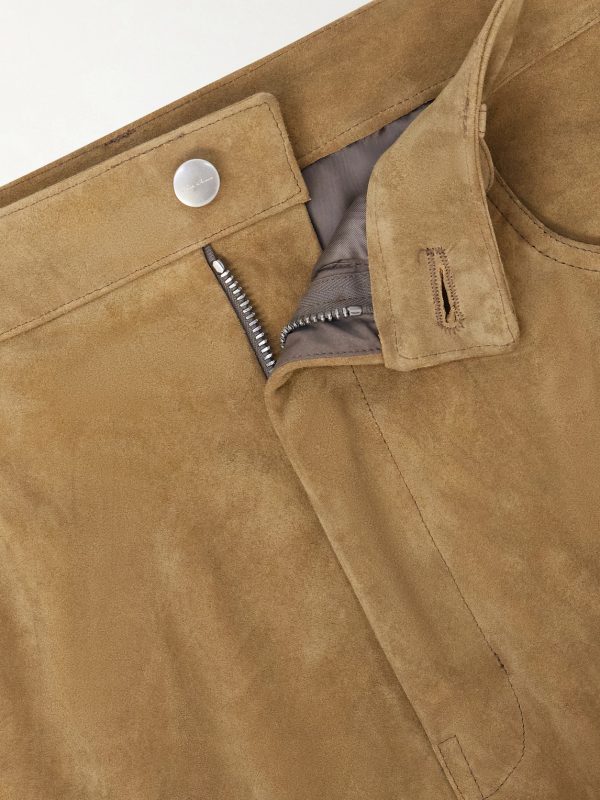 Geth Panelled Wide-Leg Suede Trousers - E1