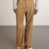 Geth Panelled Wide-Leg Suede Trousers - FR