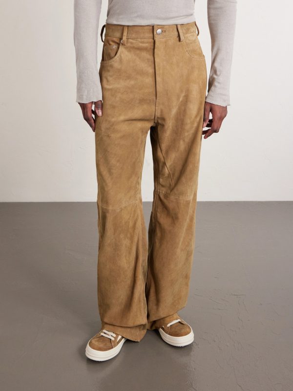 Geth Panelled Wide-Leg Suede Trousers - FR