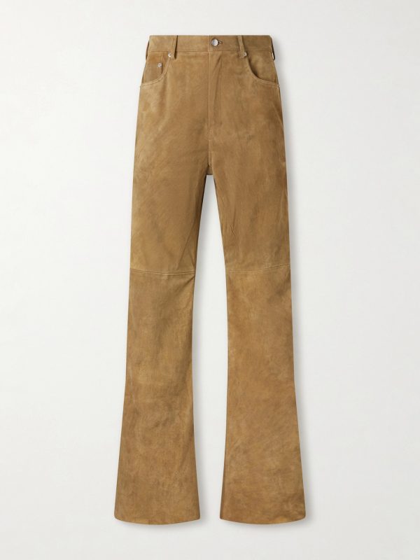 Geth Panelled Wide-Leg Suede Trousers