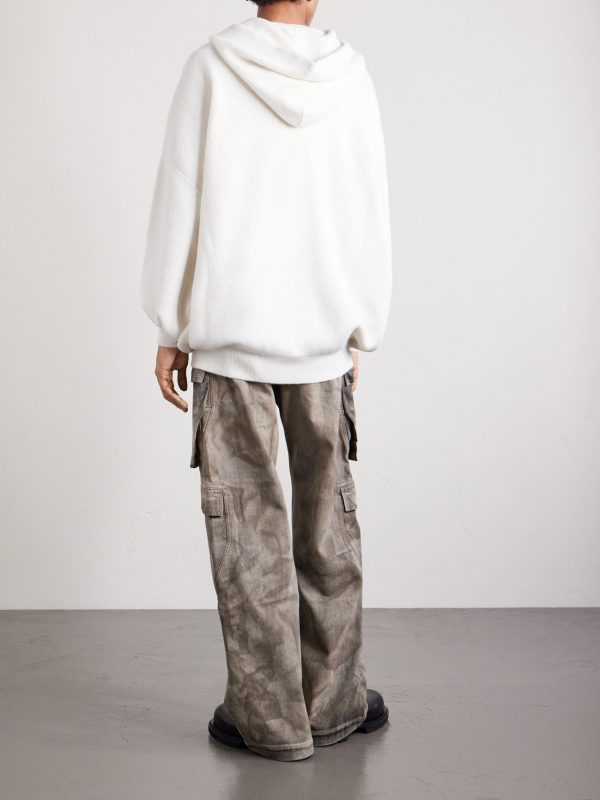 Hun Ribbed-Knit Zip-Up Hoodie - BK Hun Ribbed-Knit Zip-Up Hoodie - BK