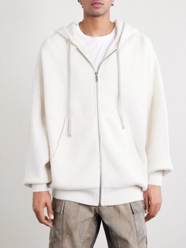 Hun Ribbed-Knit Zip-Up Hoodie - FR Hun Ribbed-Knit Zip-Up Hoodie - FR