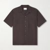 Convertible-Collar Oversized Twill Shirt
