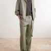 Convertible-Collar Oversized Twill Shirt - OU