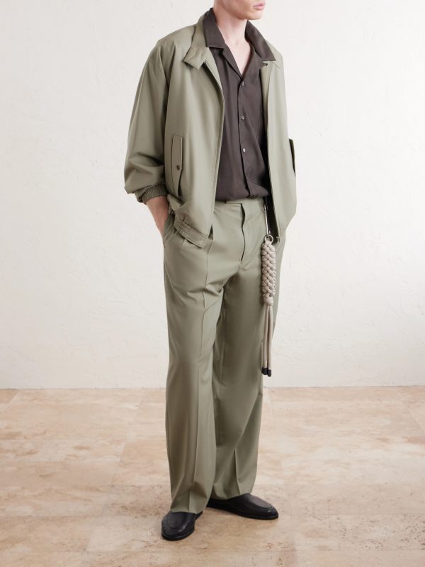 Convertible-Collar Oversized Twill Shirt - OU