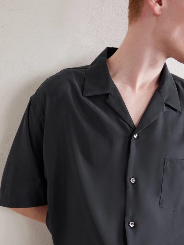 Convertible-Collar Oversized Twill Shirt - CU Convertible-Collar Oversized Twill Shirt - CU