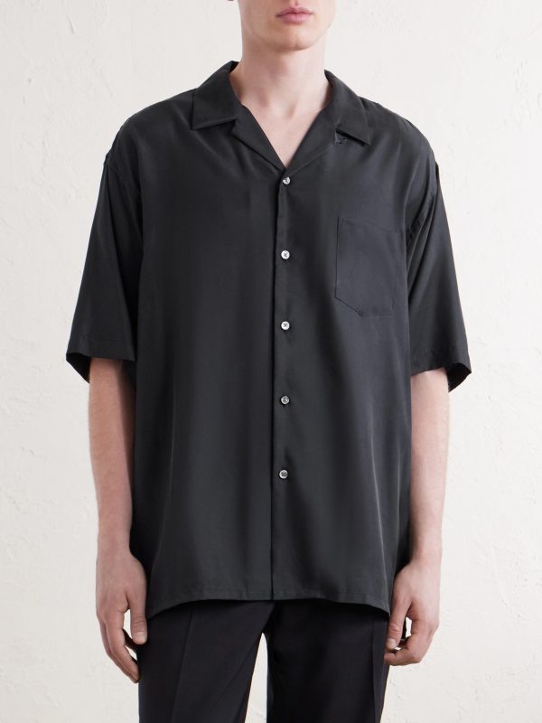 Convertible-Collar Oversized Twill Shirt - FR Convertible-Collar Oversized Twill Shirt - FR
