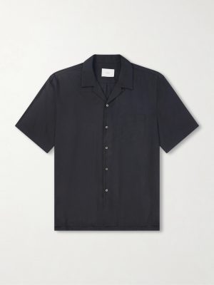 Convertible-Collar Oversized Twill Shirt Convertible-Collar Oversized Twill Shirt