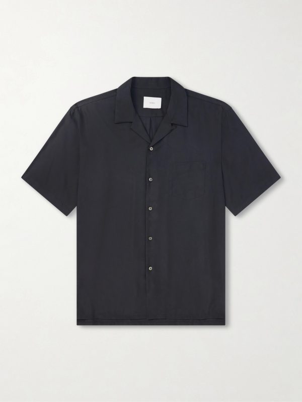 Convertible-Collar Oversized Twill Shirt Convertible-Collar Oversized Twill Shirt