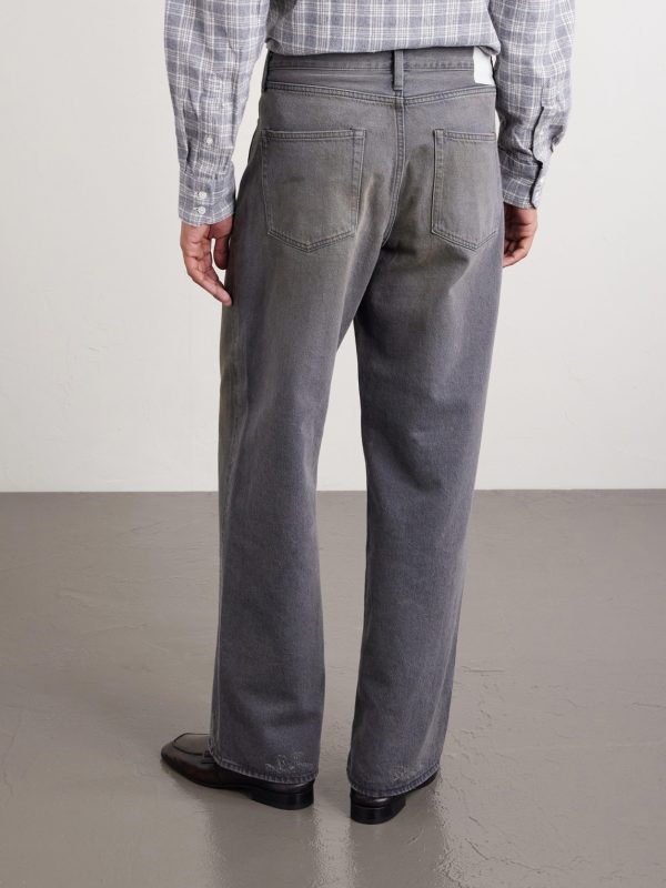 Straight-Leg Distressed Jeans - BK Straight-Leg Distressed Jeans - BK
