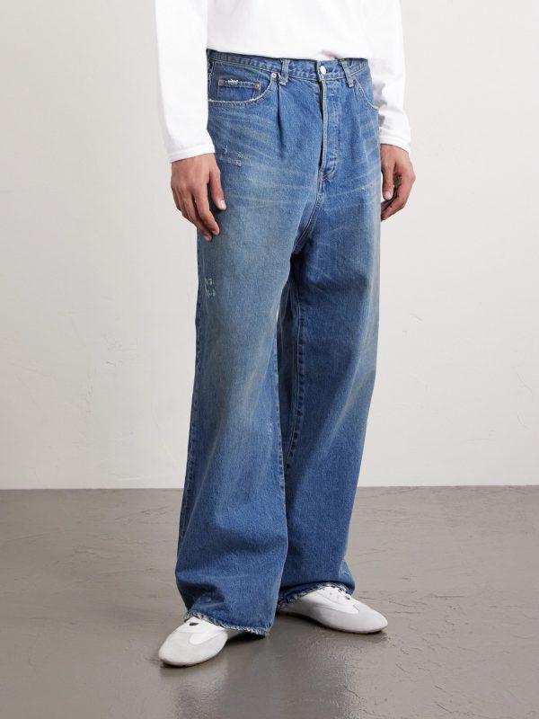 Straight-Leg Distressed Jeans - FR Straight-Leg Distressed Jeans - FR