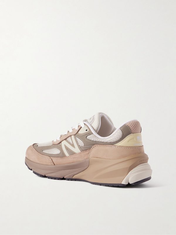 990v6 MiUSA Leather-Trimmed Suede and Mesh Sneakers - BK 990v6 MiUSA Leather-Trimmed Suede and Mesh Sneakers - BK