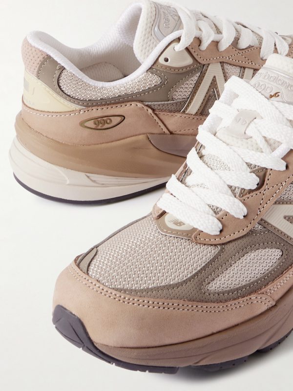 990v6 MiUSA Leather-Trimmed Suede and Mesh Sneakers - CU 990v6 MiUSA Leather-Trimmed Suede and Mesh Sneakers - CU