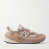 990v6 MiUSA Leather-Trimmed Suede and Mesh Sneakers 990v6 MiUSA Leather-Trimmed Suede and Mesh Sneakers