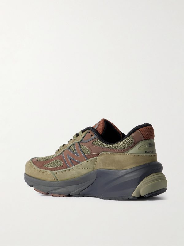 MiUSA 990v6 Leather and Suede-Trimmed Mesh Sneakers - BK MiUSA 990v6 Leather and Suede-Trimmed Mesh Sneakers - BK