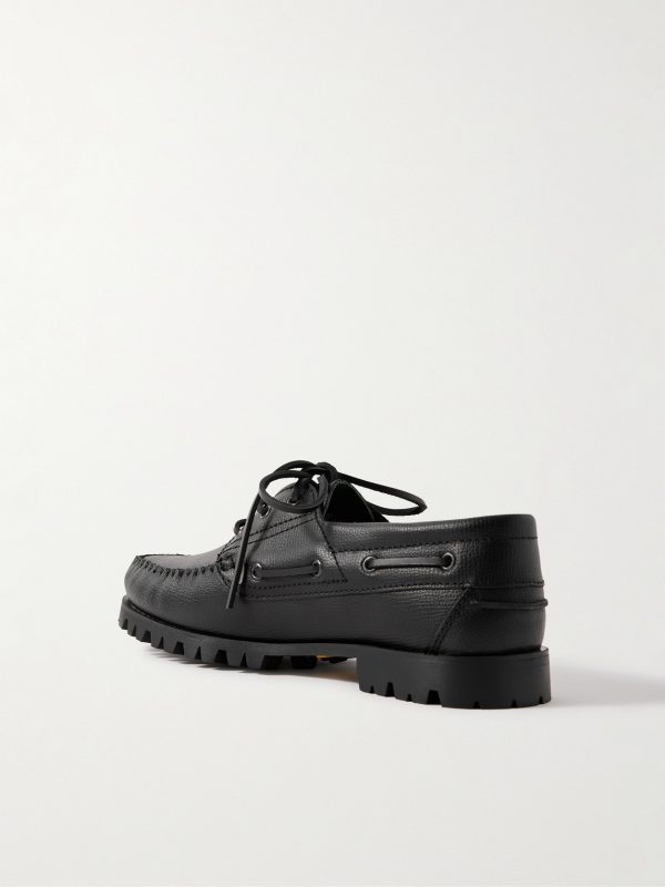 Aztec Full-Grain Leather Boat Shoes - BK