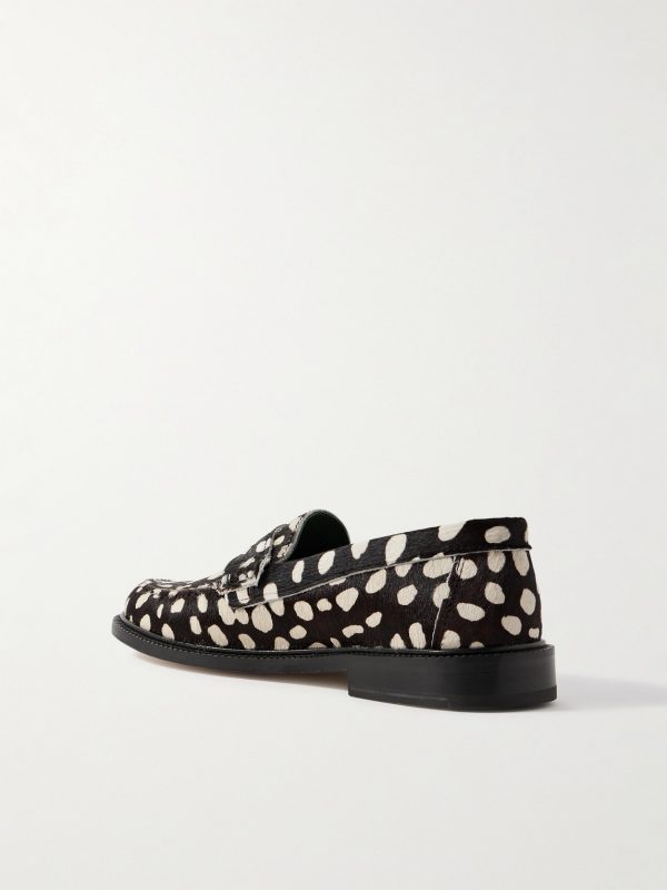 Yardee Printed Calf Hair Penny Loafers - BK Yardee Printed Calf Hair Penny Loafers - BK