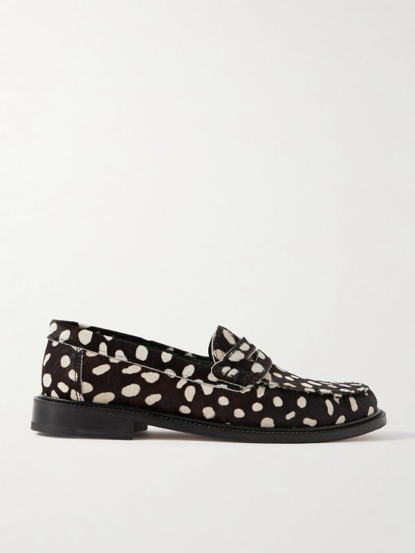 Yardee Printed Calf Hair Penny Loafers Yardee Printed Calf Hair Penny Loafers