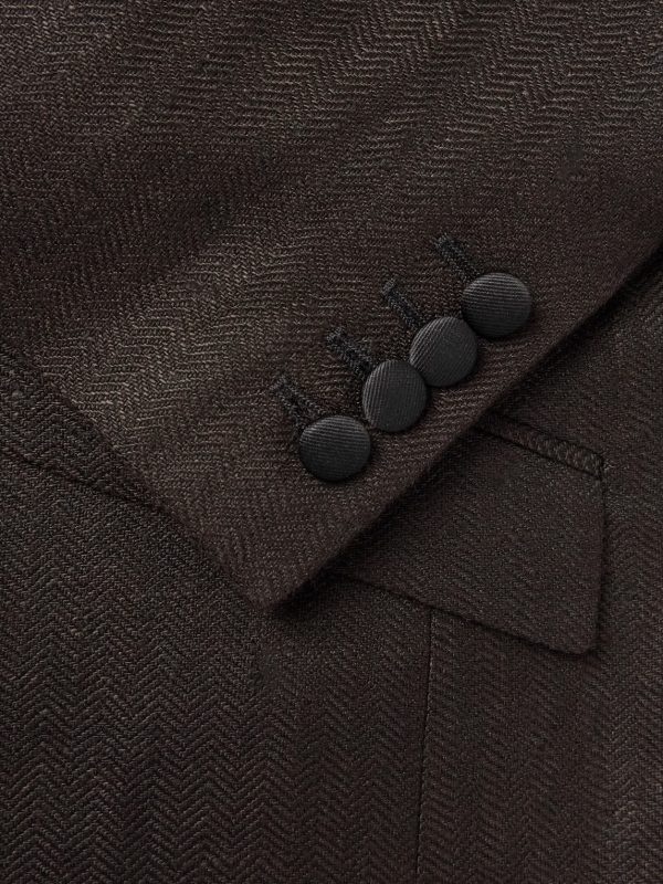 Randwick Slim-Fit Faille-Trimmed Herringbone Linen and Silk-Blend Tuxedo Jacket - CU Randwick Slim-Fit Faille-Trimmed Herringbone Linen and Silk-Blend Tuxedo Jacket - CU