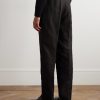 Randwick Straight-Leg Grosgrain-Trimmed Herringbone Linen and Silk-Blend Tuxedo Trousers - BK Randwick Straight-Leg Grosgrain-Trimmed Herringbone Linen and Silk-Blend Tuxedo Trousers - BK