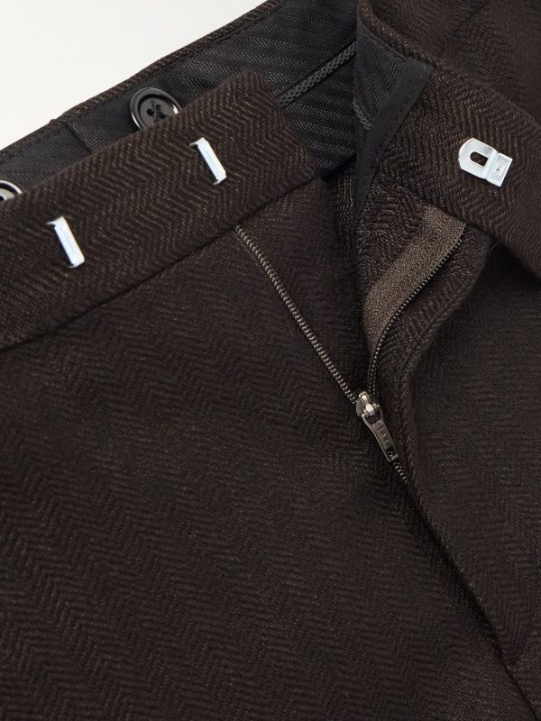 Randwick Straight-Leg Grosgrain-Trimmed Herringbone Linen and Silk-Blend Tuxedo Trousers - E1 Randwick Straight-Leg Grosgrain-Trimmed Herringbone Linen and Silk-Blend Tuxedo Trousers - E1