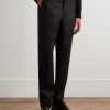 Randwick Straight-Leg Grosgrain-Trimmed Herringbone Linen and Silk-Blend Tuxedo Trousers - FR Randwick Straight-Leg Grosgrain-Trimmed Herringbone Linen and Silk-Blend Tuxedo Trousers - FR