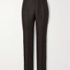 Randwick Straight-Leg Grosgrain-Trimmed Herringbone Linen and Silk-Blend Tuxedo Trousers Randwick Straight-Leg Grosgrain-Trimmed Herringbone Linen and Silk-Blend Tuxedo Trousers