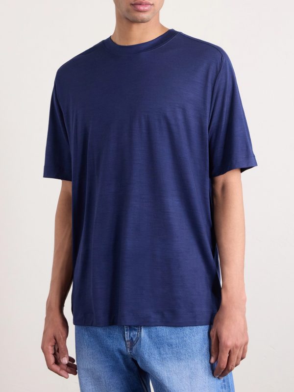 Runner Logo-Print Merino Wool T-Shirt - FR