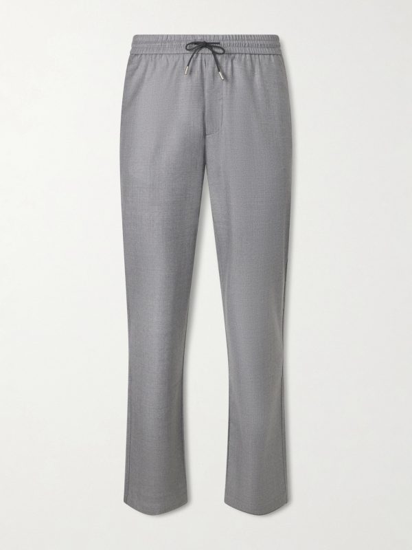 Summer Mindset Straight-Leg Virgin Wool Drawstring Trousers