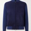 Suede and Ribbed Cotton and Cashmere-Blend Bomber Jacket