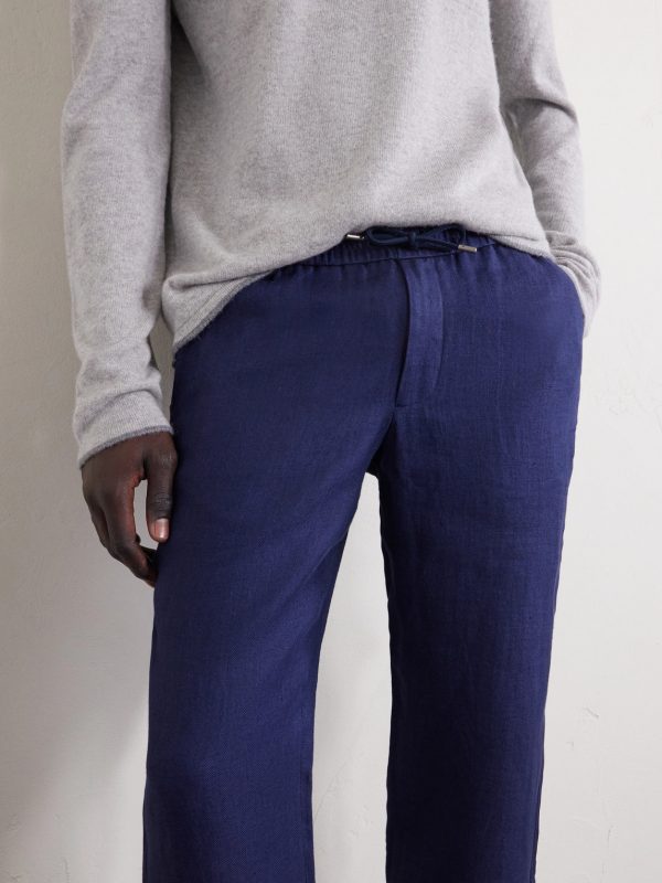 Summer Mindset Straight-Leg Linen and Cotton-Blend Drawstring Trousers - E1 Summer Mindset Straight-Leg Linen and Cotton-Blend Drawstring Trousers - E1