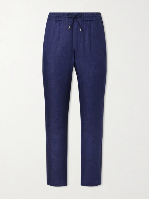 Summer Mindset Straight-Leg Linen and Cotton-Blend Drawstring Trousers Summer Mindset Straight-Leg Linen and Cotton-Blend Drawstring Trousers