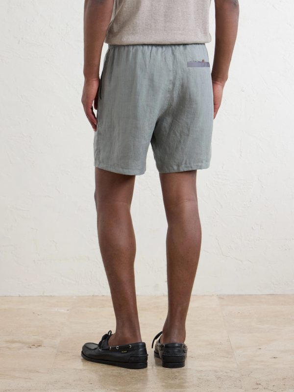 Cod-2 Straight-Leg Hemp Drawstring Shorts - BK Cod-2 Straight-Leg Hemp Drawstring Shorts - BK