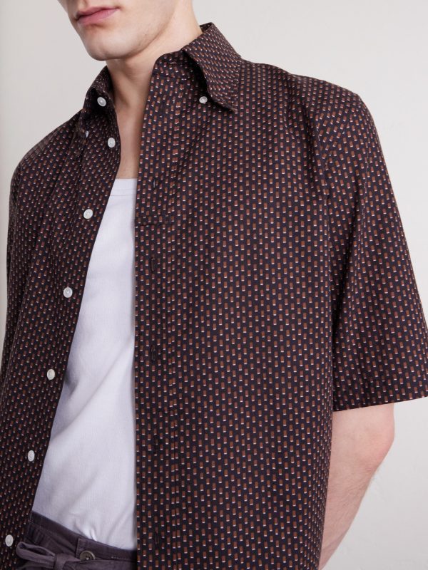 Button-Down Collar Printed Cotton Shirt - CU Button-Down Collar Printed Cotton Shirt - CU