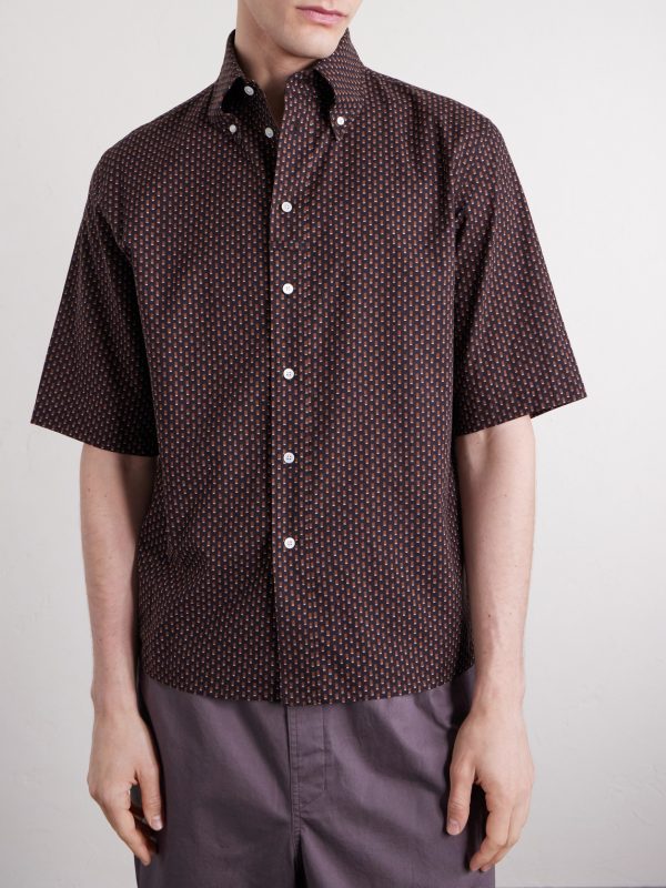 Button-Down Collar Printed Cotton Shirt - FR Button-Down Collar Printed Cotton Shirt - FR