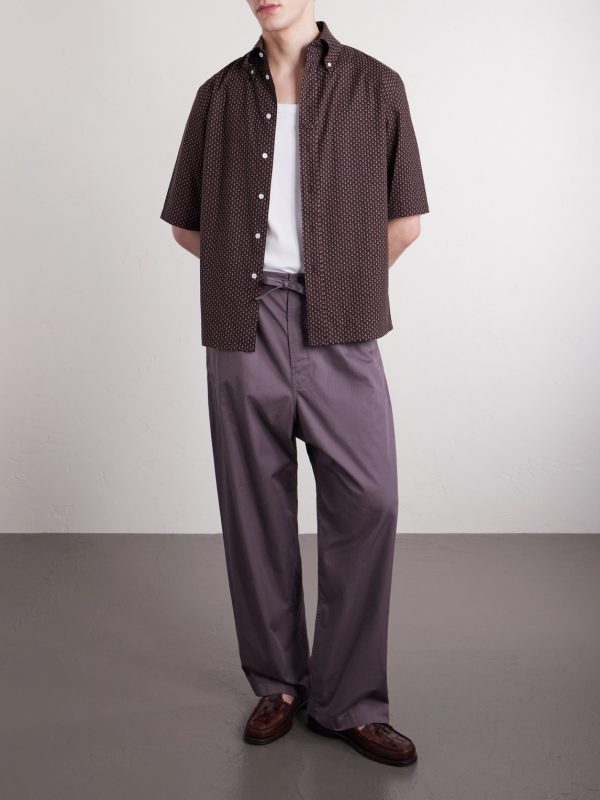 Button-Down Collar Printed Cotton Shirt - OU Button-Down Collar Printed Cotton Shirt - OU