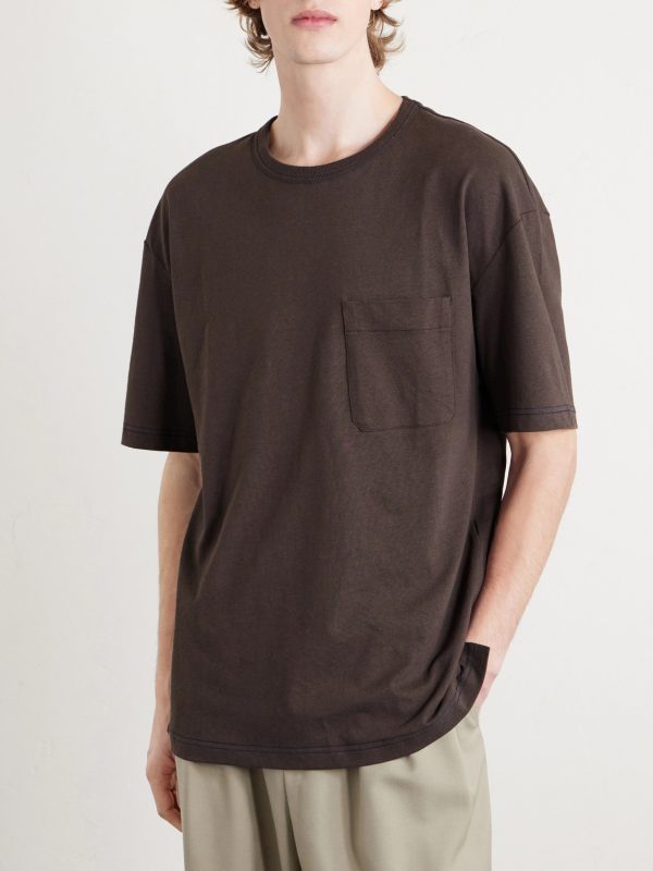 Cotton and Linen-Blend Jersey T-Shirt - FR Cotton and Linen-Blend Jersey T-Shirt - FR