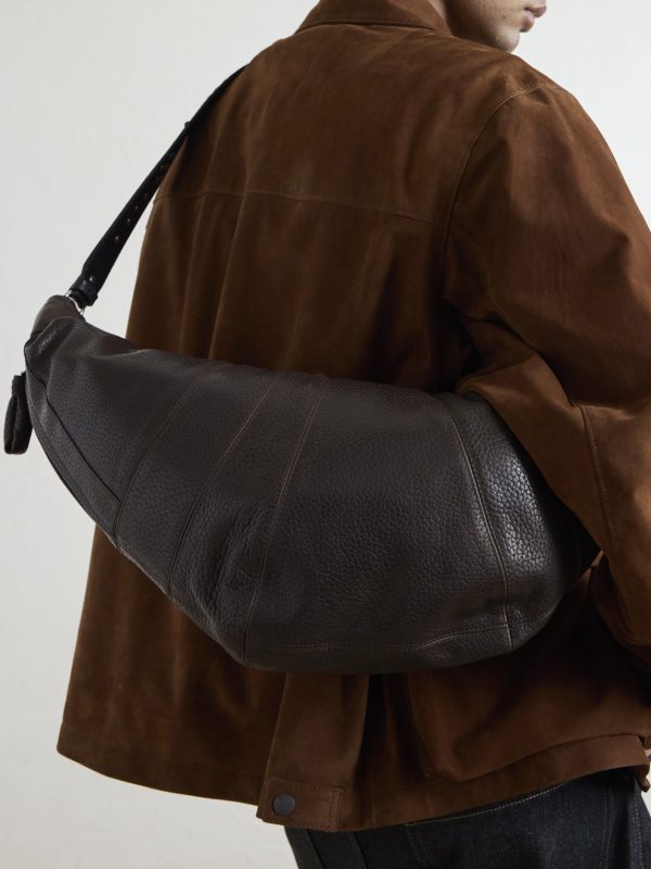 Croissant Large Studded Leather Messenger Bag - E3 Croissant Large Studded Leather Messenger Bag - E3