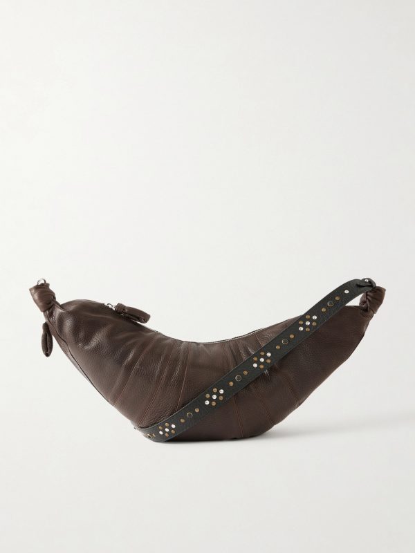 Croissant Large Studded Leather Messenger Bag Croissant Large Studded Leather Messenger Bag