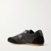 Leather-Trimmed Suede and Shell Sneakers - BK