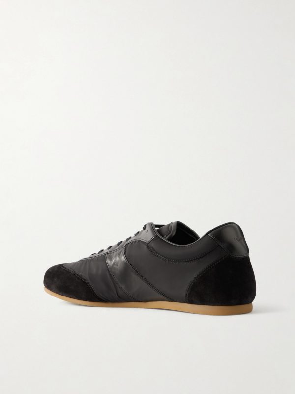 Leather-Trimmed Suede and Shell Sneakers - BK