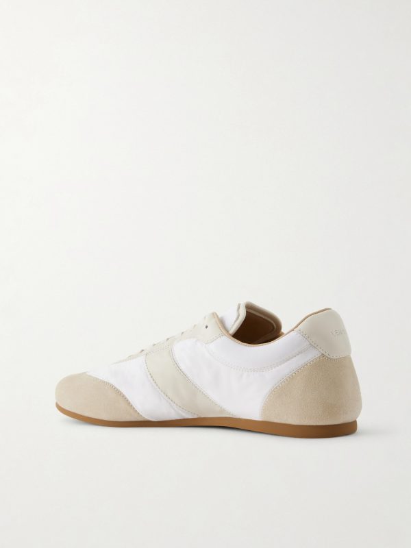 Leather-Trimmed Suede and Shell Sneakers - BK Leather-Trimmed Suede and Shell Sneakers - BK