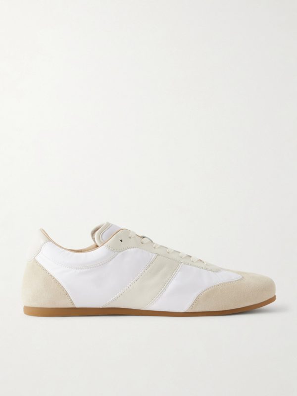 Leather-Trimmed Suede and Shell Sneakers Leather-Trimmed Suede and Shell Sneakers
