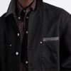 Leather-Trimmed Denim Jacket - CU Leather-Trimmed Denim Jacket - CU