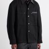 Leather-Trimmed Denim Jacket - FR Leather-Trimmed Denim Jacket - FR