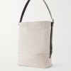 Leather-Trimmed Cotton-Canvas Tote Bag - BK