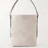 Leather-Trimmed Cotton-Canvas Tote Bag