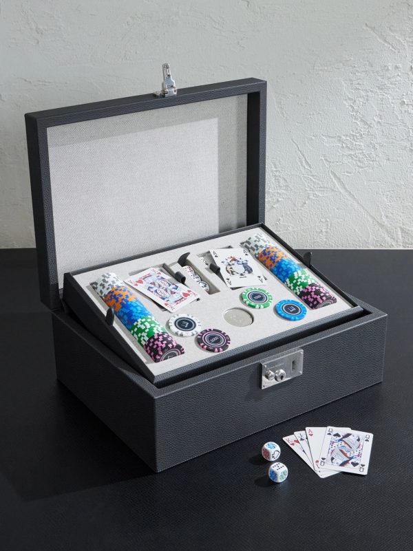 Century Despatch Leather and Silver-Tone Poker Set Century Despatch Leather and Silver-Tone Poker Set