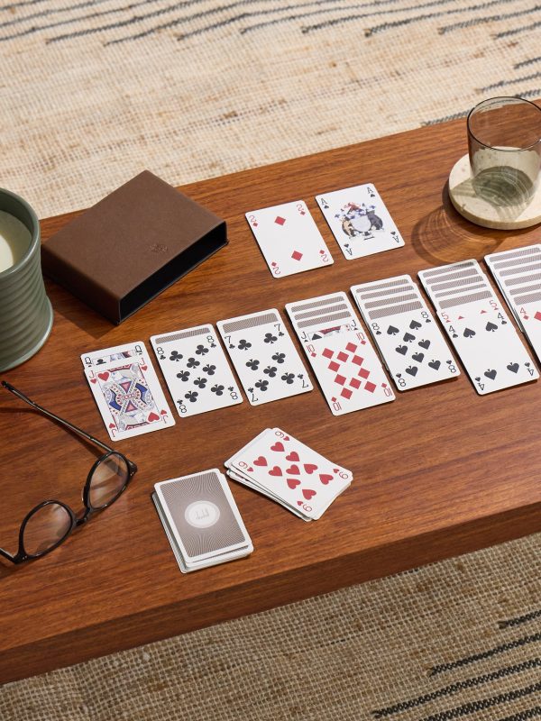 Logo-Debossed Leather Playing Card Set - OU